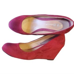 Chines Laundry Red wedge heel